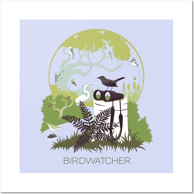 Birdwatcher (greens) Wall Art by JadaFitch